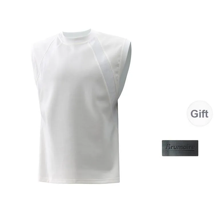 BRUMAIRE Tank Top Unisex White Comes With Random Tank Top+Brooch-6