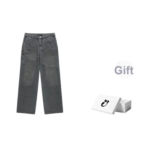 CEEC LA Двойной Колено Карго Брюки Унисекс Темно-Серый