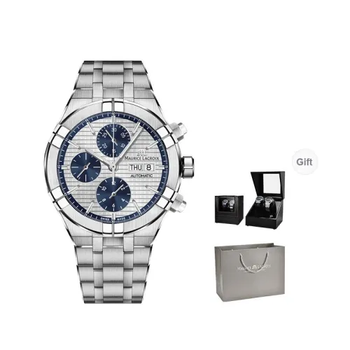 MAURICE LACROIX Automatic Mechanical Movement Men's Watches Watch 44 Silver Dial Stainless Steel Watchband