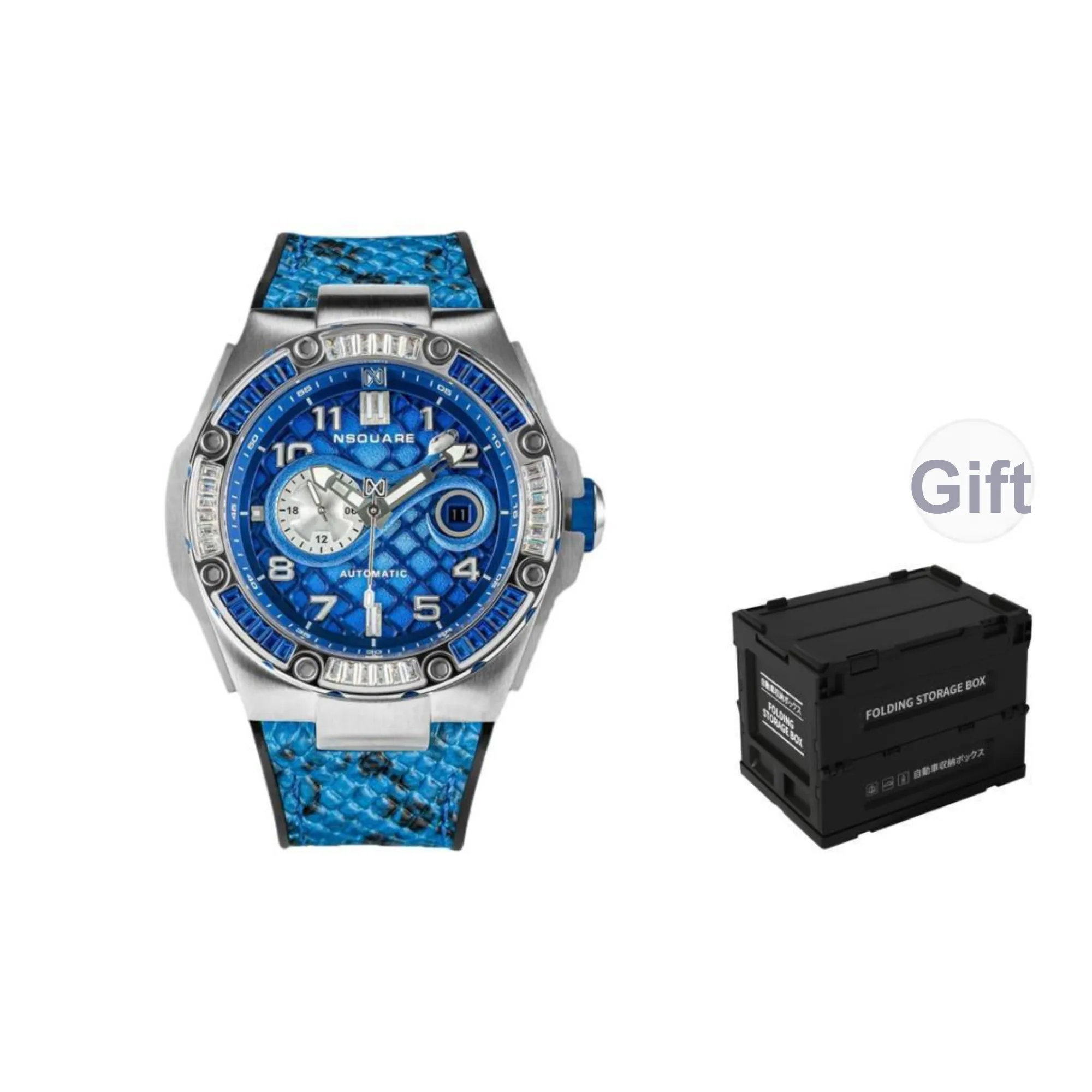NSQUARE Queen Snake Collection Automatic Mechanical Movement Watch Men's Watches Blue Dial