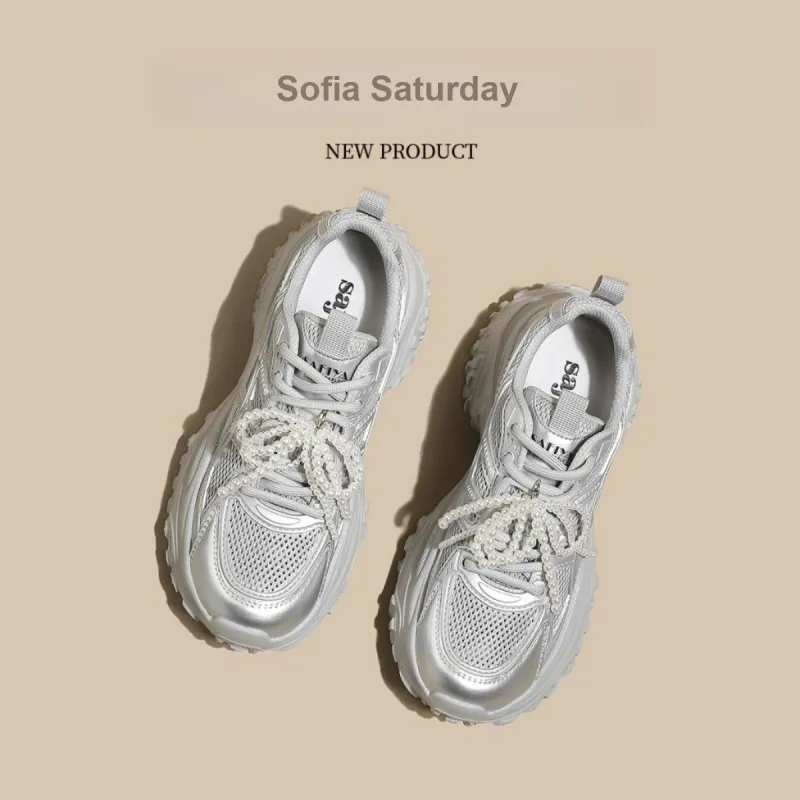 Safiya Cushioning Abrasion Resistant Lightweight Low Top Chunky Sneakers Women's-7