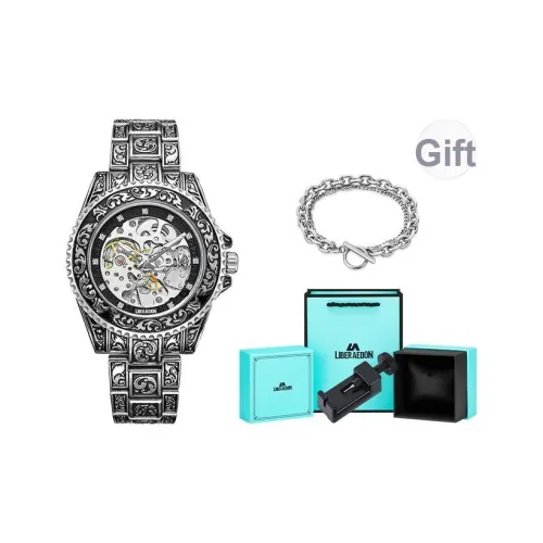 LIBER AEDON Механический механизм череп циферблат мужские часы