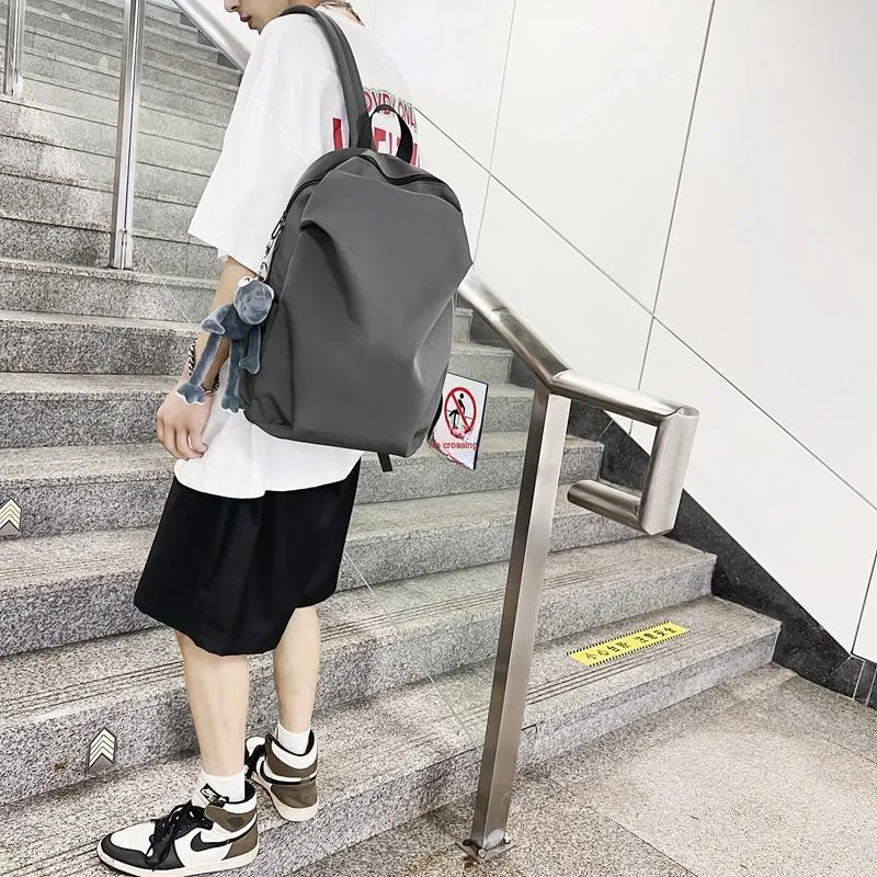 Parker Bear Nylon Backpack Regular Unisex Black/White/Gray/Orange-7