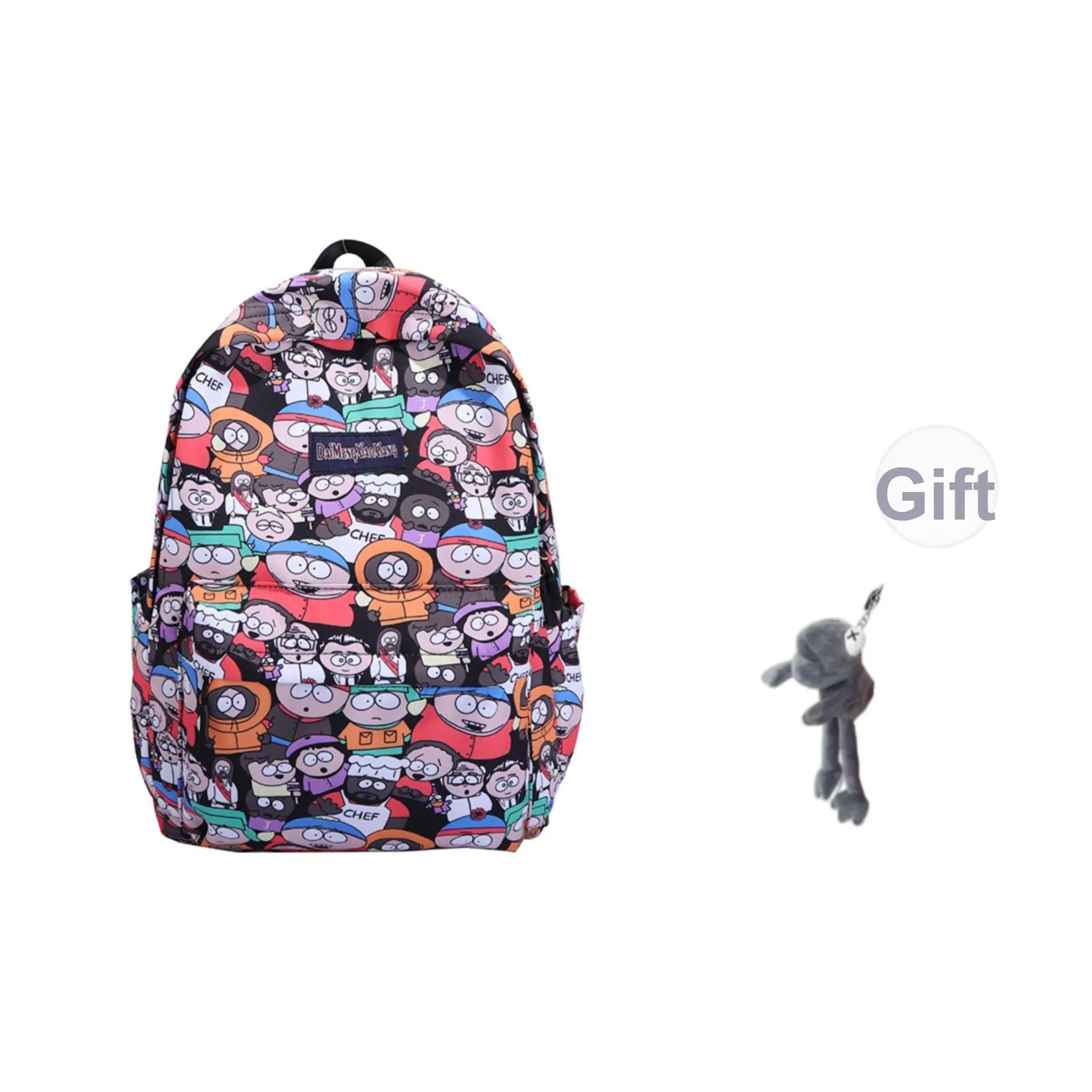 Villelon Нейлон Рюкзак Стандартный Унисекс Взрывной Буква Персонаж Мультфильма