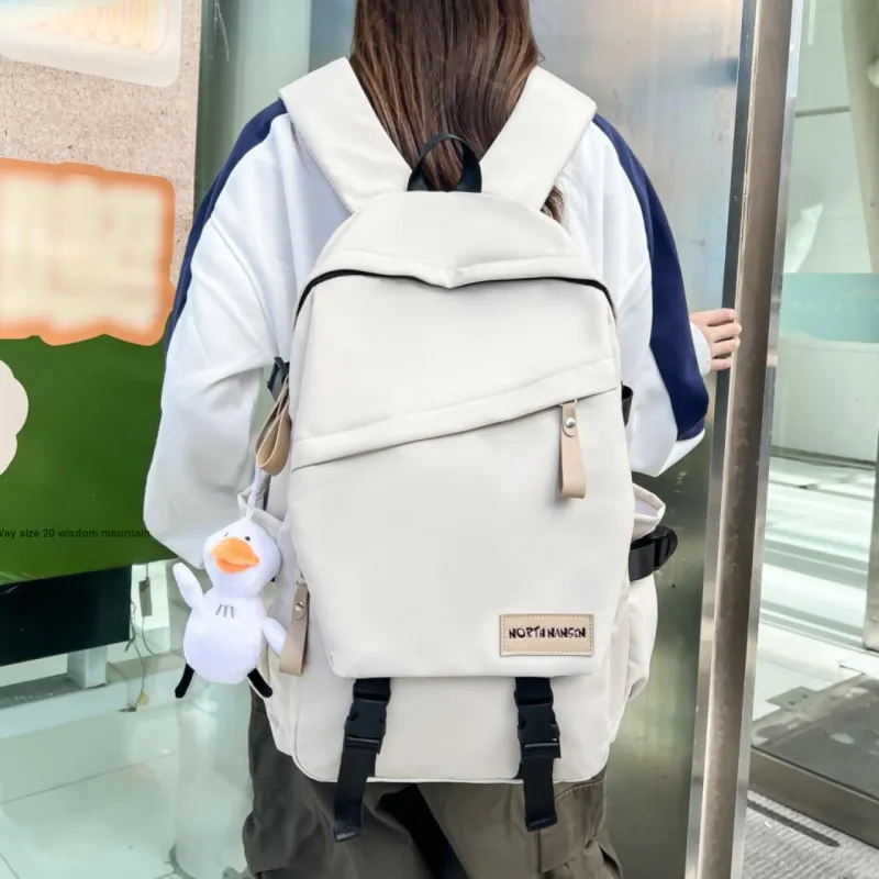 SUN ERATH&U Composite Cloth Backpack Unisex White/Black/Red/Blue-1