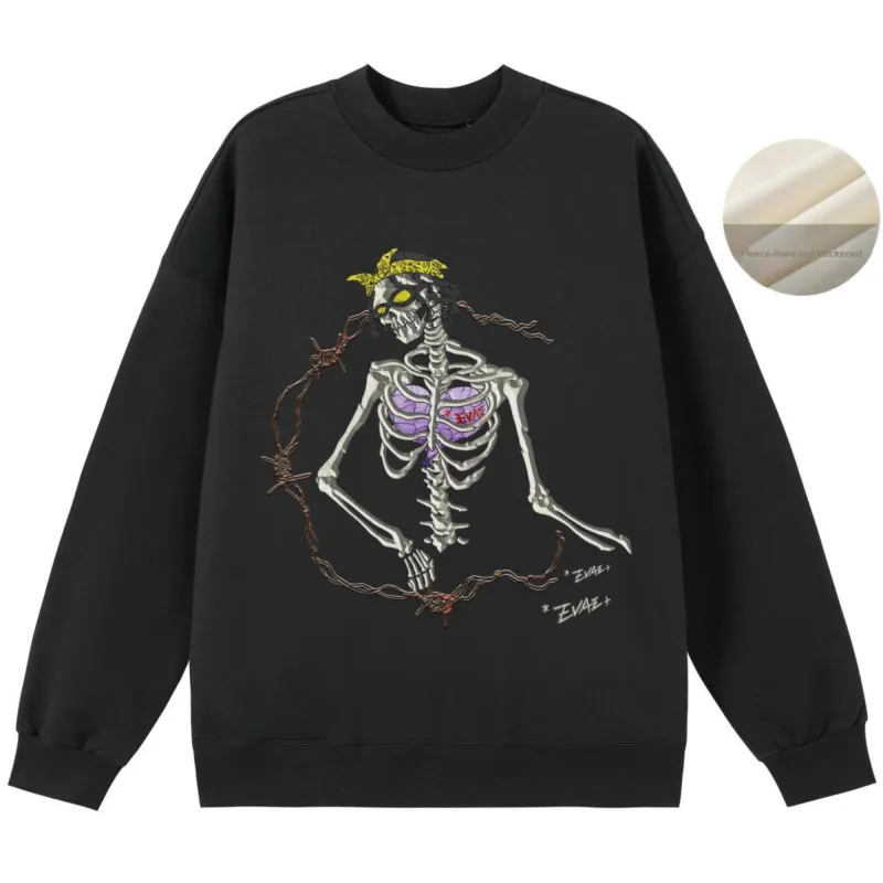 *EVAE+MOB Dreadlocks Model Skull Collection Sweatshirt Unisex-11