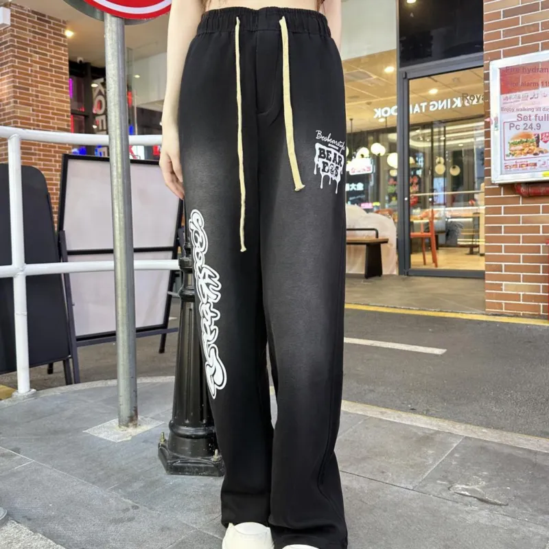 BOS BEAR Casual Pants Unisex Black-4