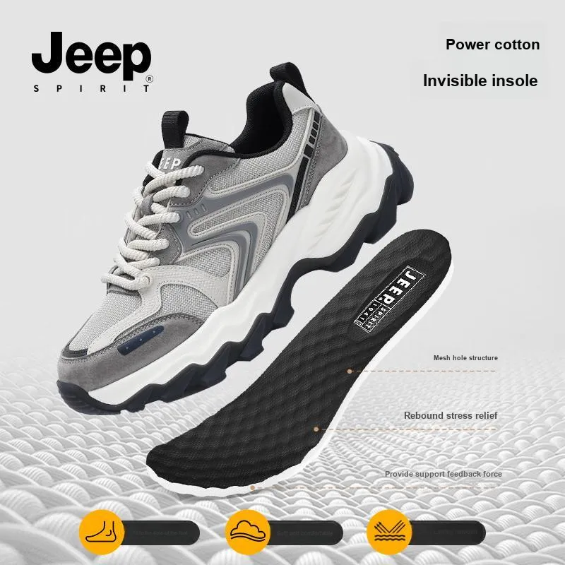 JEEP SPIRIT Slip Resistant Low Top Chunky Sneakers Men's Gray-11