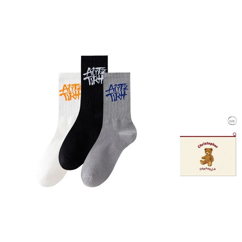 Caramella Mid Calf Socks Men's Shopping Bag Combo-9