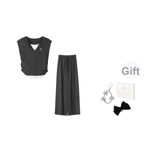 Fstudio Корейский Преппи стиль Lazy Без рукавов Top Fashion Повседневный Костюм Женские