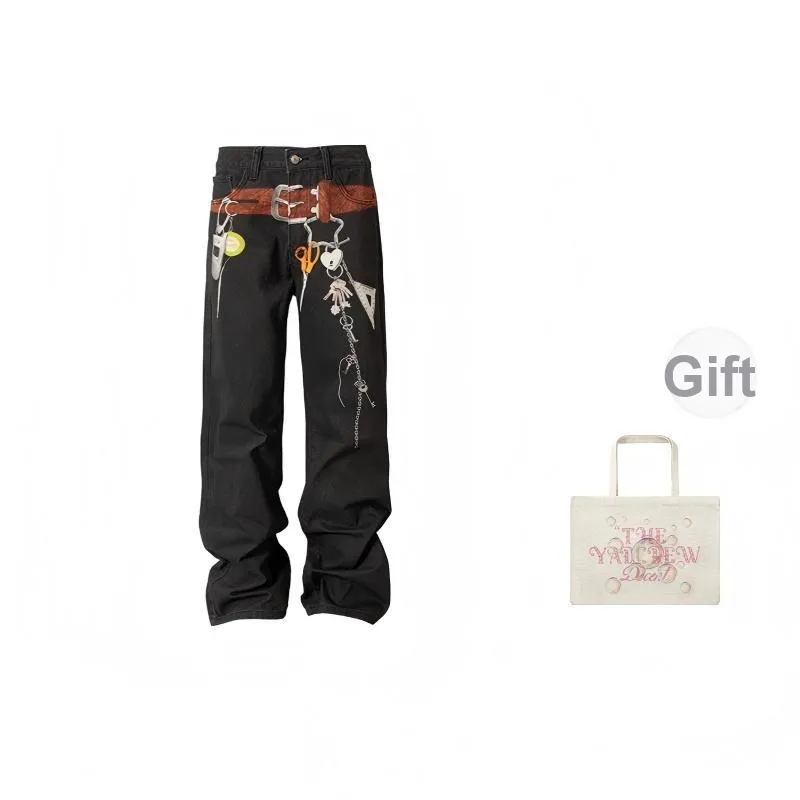 YADcrew Jeans Unisex Black