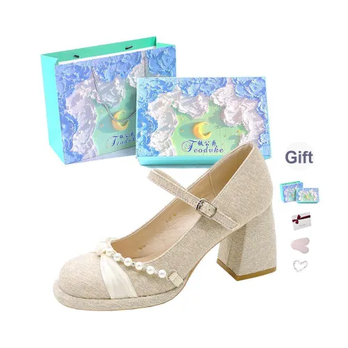 Feo Dvke Грубый каблук Высокие каблуки Женские Абрикос