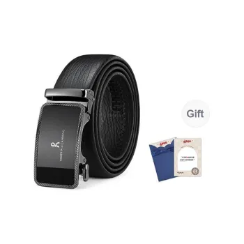 ROBERTA DI CAMERINO Top Grain Cow Leather Belts Men's Gunmetal 3.45cm Writing A Greeting Card With Printed Photos