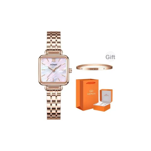 GEMAX Наручные часы Кварцевый механизм Ремешок из нержавеющей стали Часы для женщин Циферблат с жемчужной оболочкой Цвет