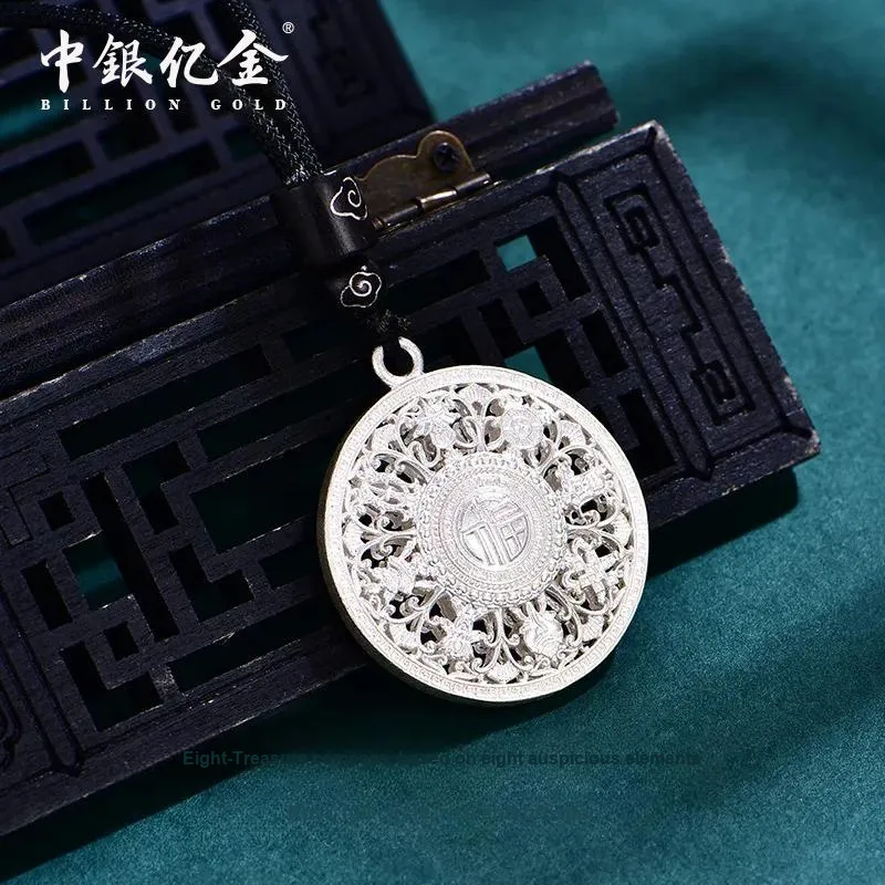 ZHONGYINYIJIN S999 Fine Silver Necklaces Unisex-4