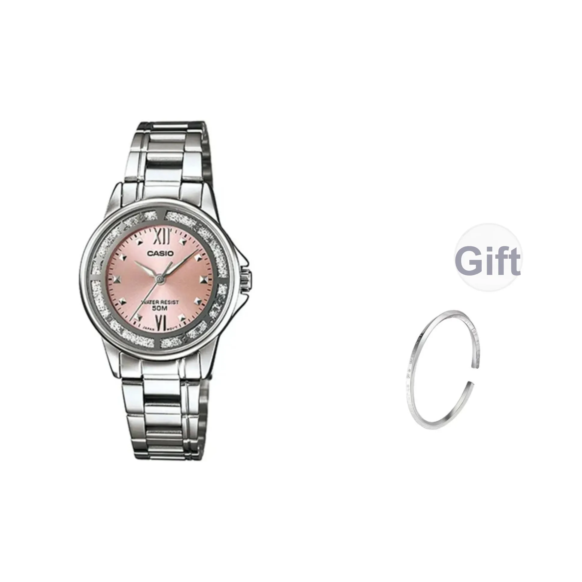 CASIO Кварцевый механизм Часы Женские Розовый циферблат