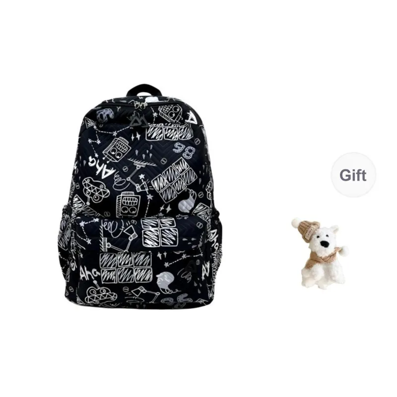 Yalu Nylon Fabric Backpack Unisex White/Sky Blue/Lake Blue-6