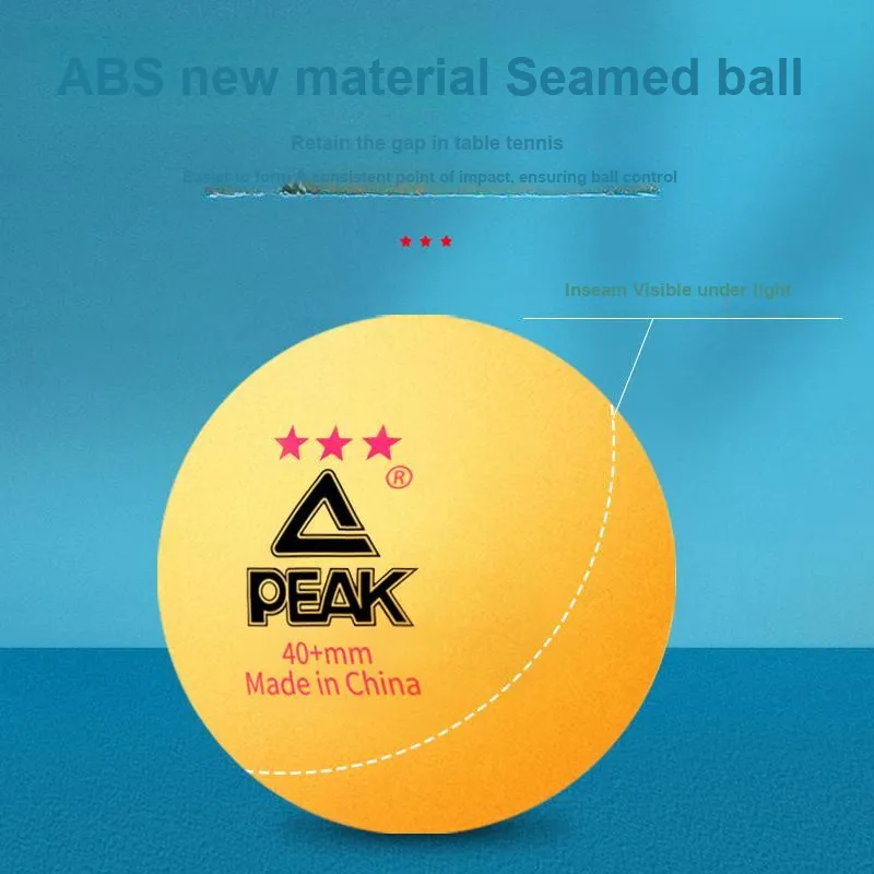 PEAK Table Tennis New Material ABS Competition And Training Specific 40mm+ Yellow/White-4
