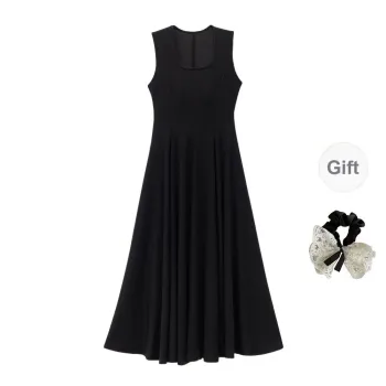 PAVEA Sleeveless Dresses Women's Black+Hair Tie Comes With