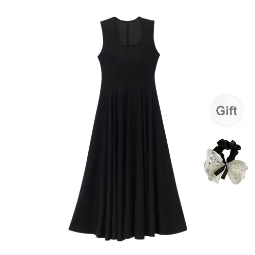 PAVEA Sleeveless Leatheres Women's Black+Hair Tie Comes With