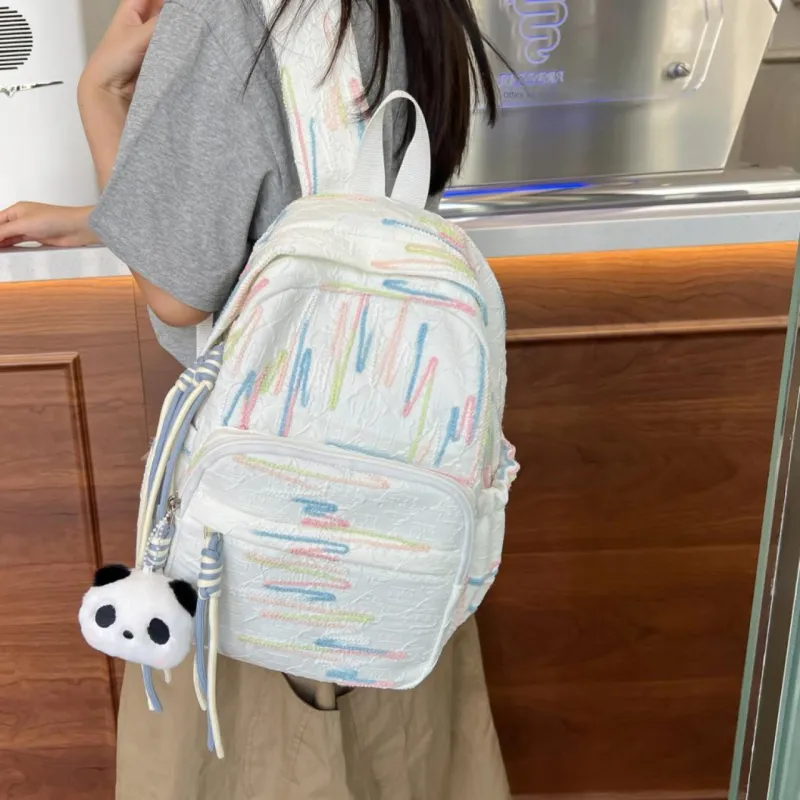 KAMLUI Nylon Fabric Backpacks Backpack Small Size Unisex Multicolor-5