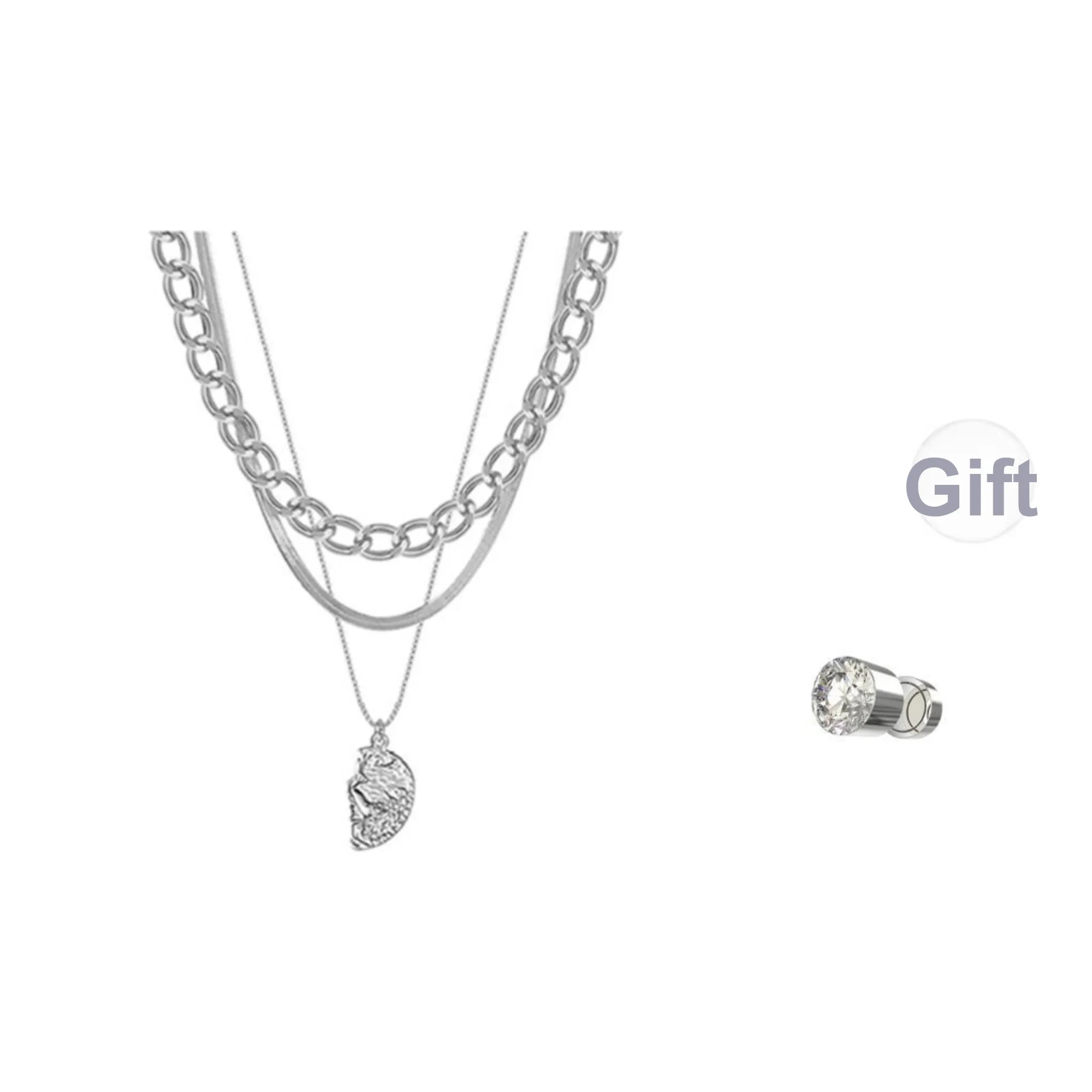 Abyb Charming Rhodium plated Copper Necklaces Unisex