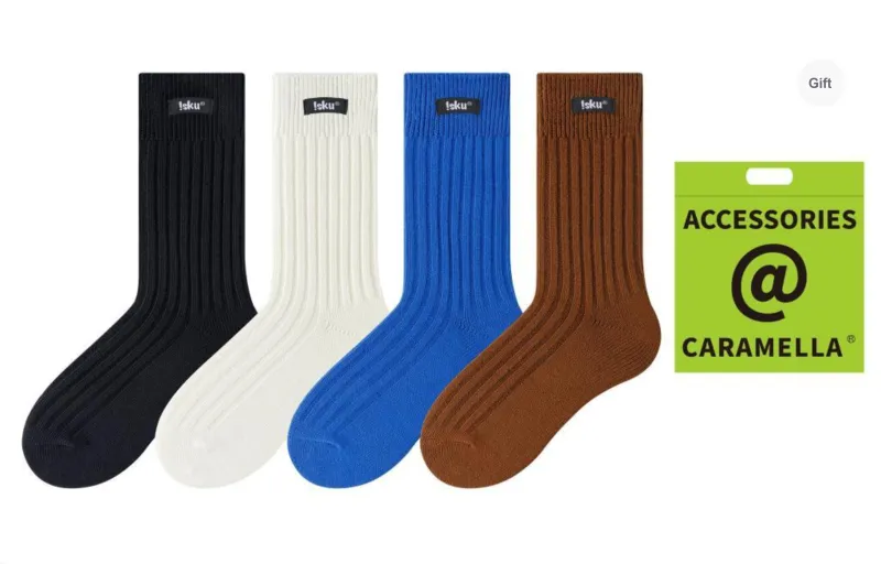 Caramella x Isku Mid Calf Socks Unisex 4 Pack-0