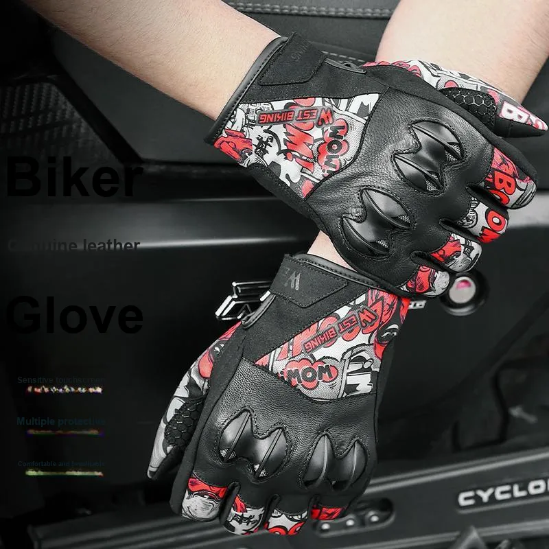 WEST BIKING Riding Equipment Cycling Glove Outdoor Unisex Goatskin Conductive Microfiber Sponge PVC-1