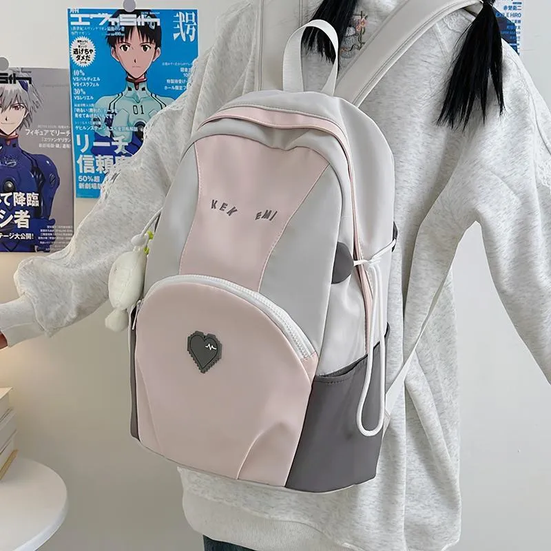 GOBLIN SHARKS 1759 Nylon Backpack Large Size Unisex Blue/Khaki/Pink-14