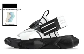 NORVINCY Beach Sandals Unisex Black White