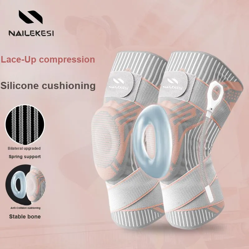 NAILEKESI Badminton Basketball Running Unisex Nylon Latex Thread Elastane Silicone Knee Pads-1