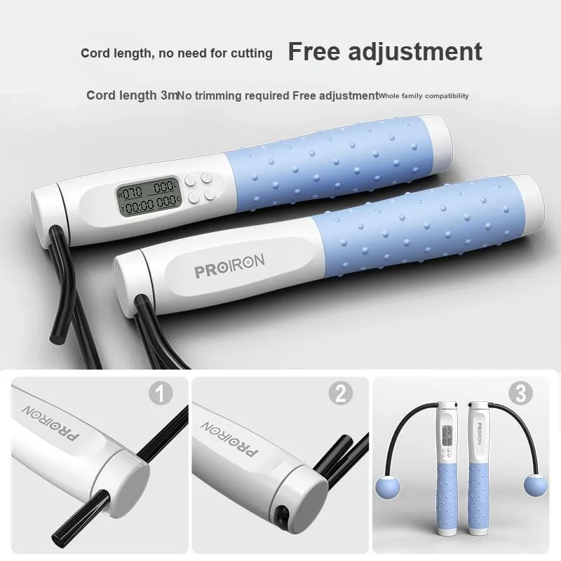 PROIRON Aerobic Fat Reduction Smart Counting Jump Ropes Adults PVC Rope, Silicone Controller 3m-15