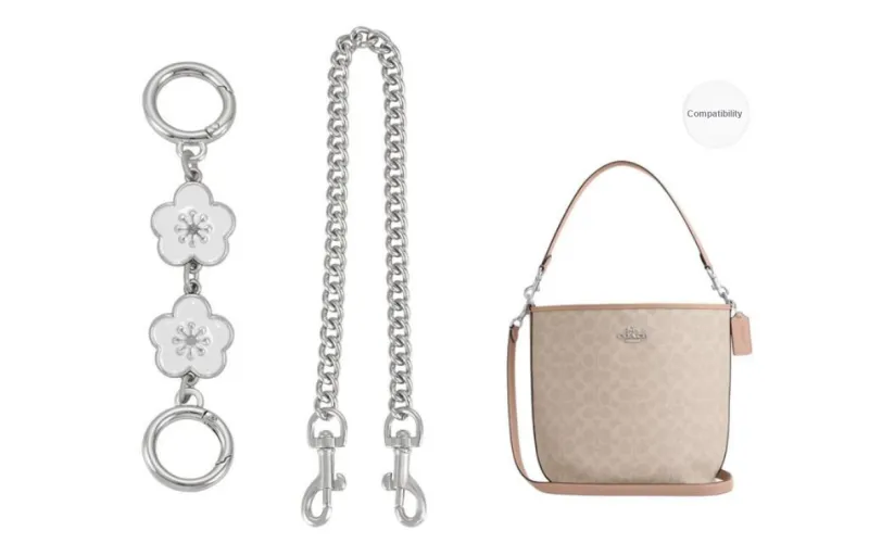 Lan Bao Fan Alloy Metal Bag Accessory Bag Strap Women's Gold/Silver-35