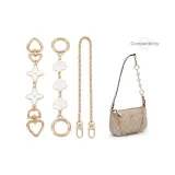 [White Four-Leaf Clover+Camellia Extender Chain]+Decorative Chain 40cm