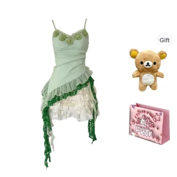 FLIM Slip Dresses Women's Green Bear Box