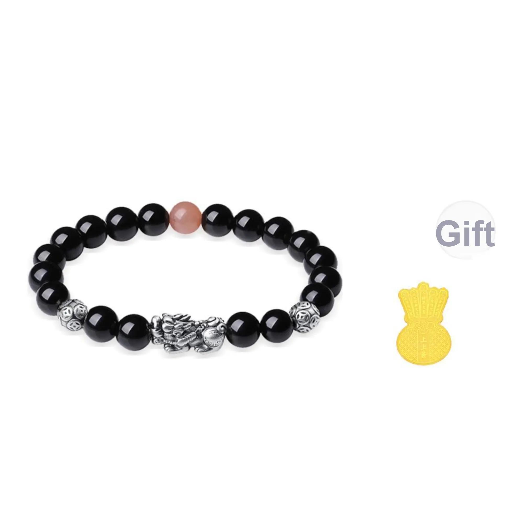 JINLIUFUJIXIANG Natural Obsidian Bracelets Unisex