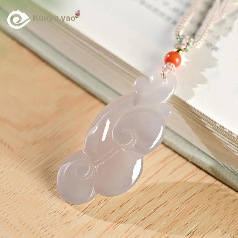 KUNYUYAO Hetian Jade Pendants White Jade Unisex-2