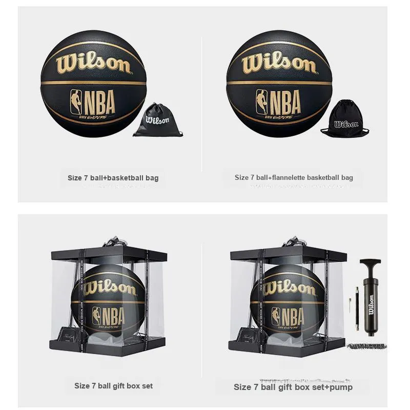 Wilson NBA PU Basketball Black Gold Size 7 Ball Training Unisex-15