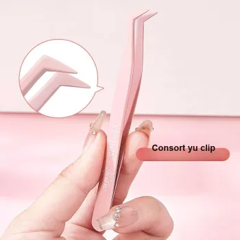 JONBOS Pink Poppy Curler False Eyelash Tweezers High Density, Anti Viscose, Exclusive Mascara Tool