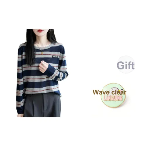 LANGQING Изображение Цвет Подарок Wave Прозрачный Бренд Наклеенный Женская T-Рубашка