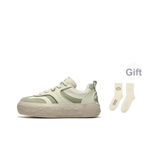 Палладий Дышащий Увеличение Высоты Низкий Топ Скейтборд Кроссовки Унисекс Бежевый Зеленый