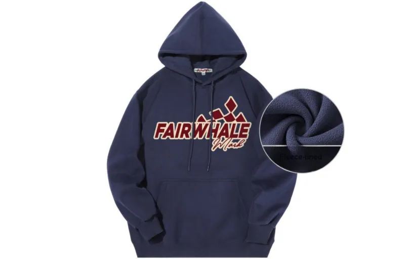 FAIRWHALE Letter Print Loose Fit Pullover Drop Shoulder Hoodie Unisex-44