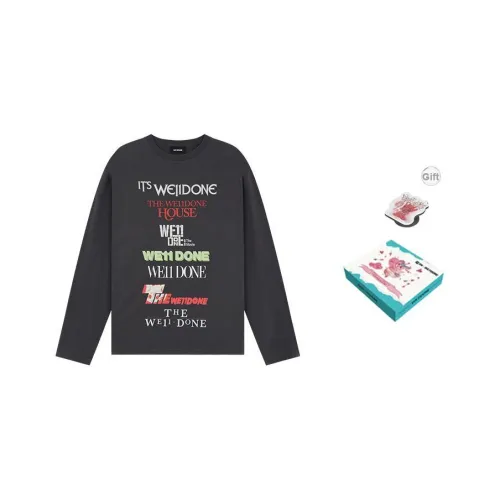WE11DONE Длинный рукав Т-рубашка Унисекс Серый