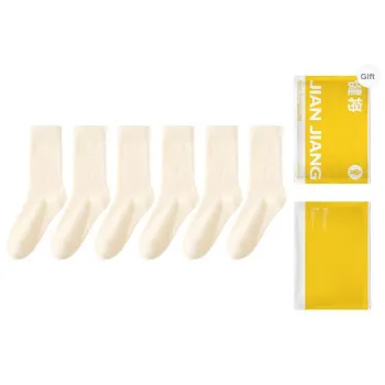 Master Mid Calf Socks Women's 6 Pack Ecru