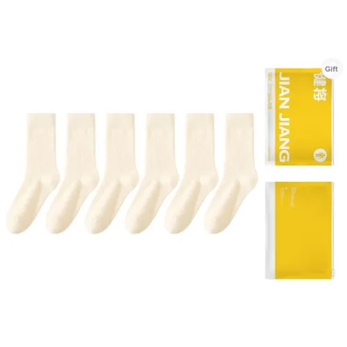 Master Mid Calf Socks Women's 6 Pack Ecru