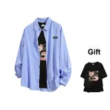 Light Blue Stripe (Comes with Black T-Shirt)