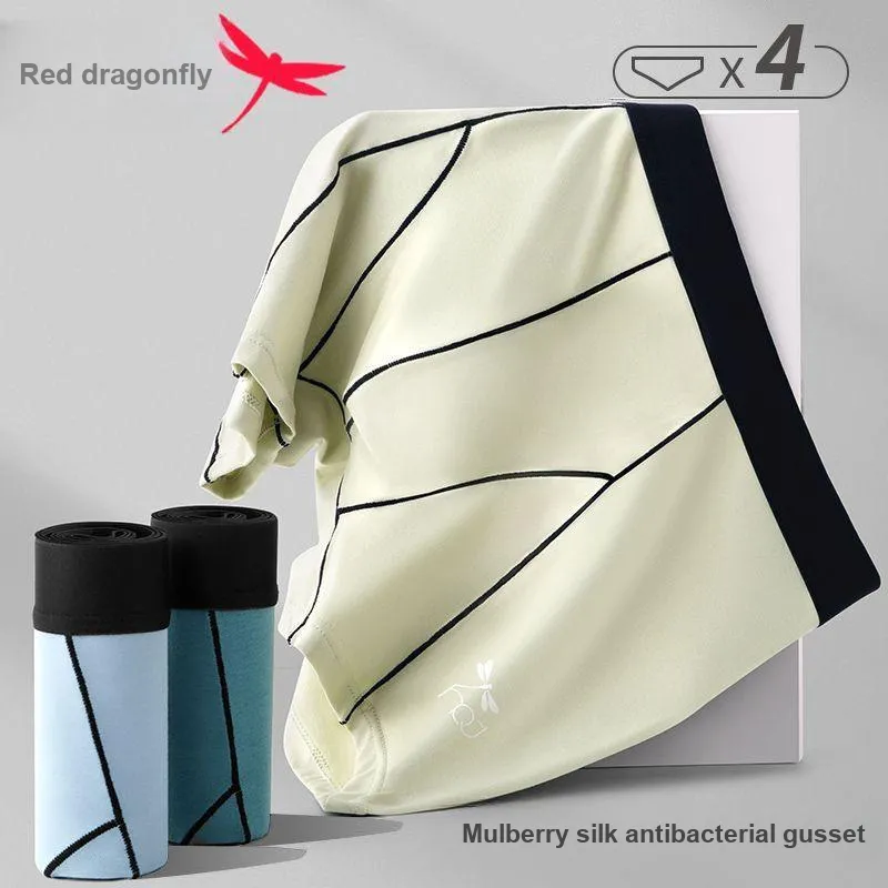 RED DRAGONFLY Cotton Panties Men's 4 Pack Gift Box Set-5