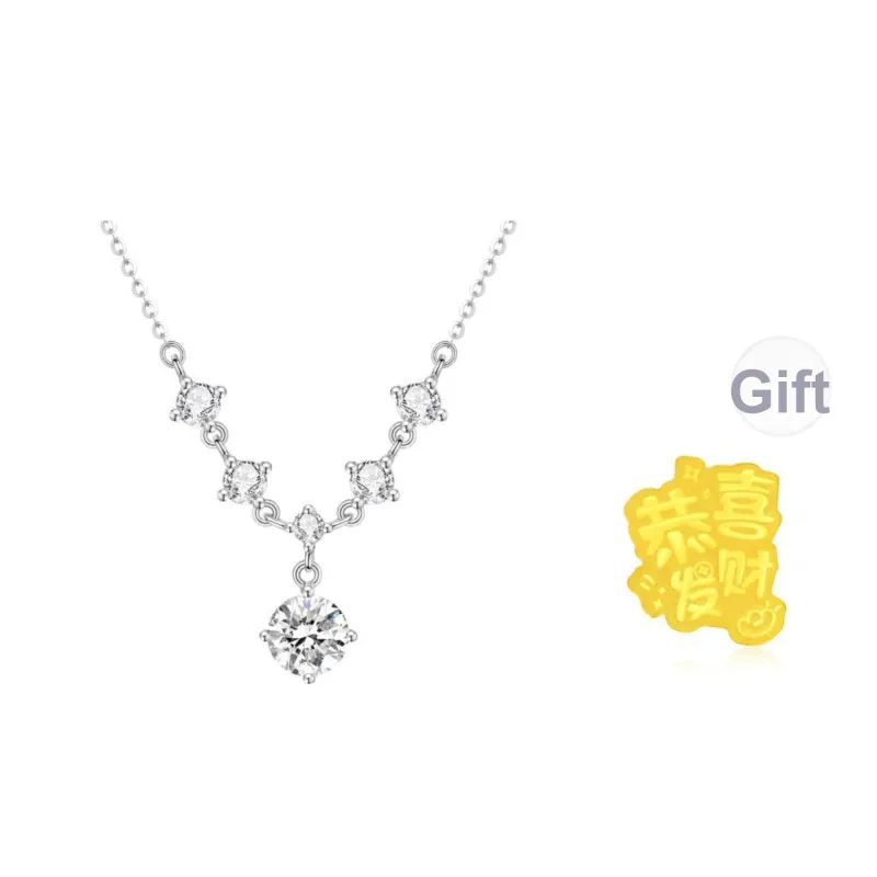 Lao Feng Xiang S925 Silver Necklaces Women's-0
