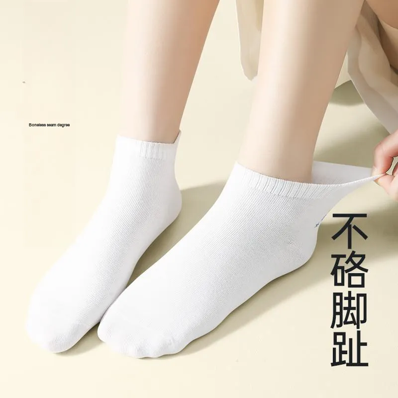 H YXIANG Ankle Socks Women's 5 Pack White-4