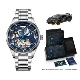 AL8607LK-A2[Limited Sports Car Clothing Sets]Silver Case Blue Dial Steel Band